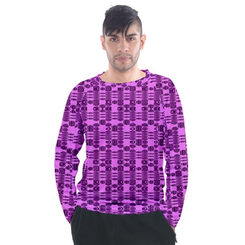 Digital Violet Men s Long Sleeve Raglan Tee by Sparkle