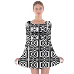 Optical Illusion Long Sleeve Skater Dress by Sparkle