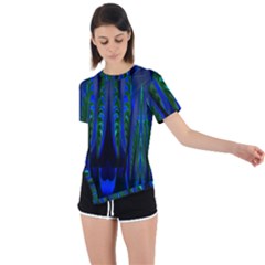 Glowleafs Asymmetrical Short Sleeve Sports Tee by Sparkle