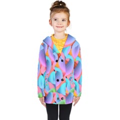 3d Color Swings Kids  Double Breasted Button Coat by Sparkle