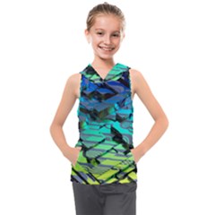 Digital Abstract Kids  Sleeveless Hoodie by Sparkle