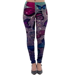 Glitter Butterfly Lightweight Velour Leggings by Sparkle