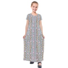 Summer Florals In The Sea Pond Decorative Kids  Short Sleeve Maxi Dress by pepitasart