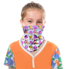 Girl With Hood Cape Heart Lemon Patternpurple Ombre Face Covering Bandana (kids) by snowwhitegirl