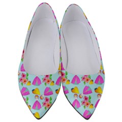 Girl With Hood Cape Heart Lemon Pattern Blue Women s Low Heels by snowwhitegirl