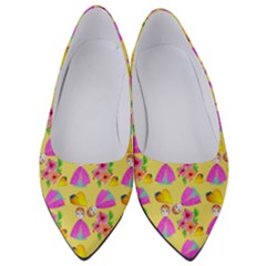 Girl With Hood Cape Heart Lemon Pattern Yellow Women s Low Heels by snowwhitegirl