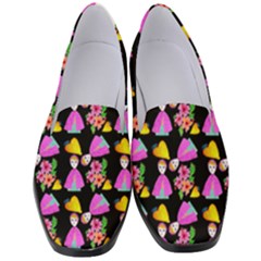 Girl With Hood Cape Heart Lemon Pattern Black Women s Classic Loafer Heels by snowwhitegirl