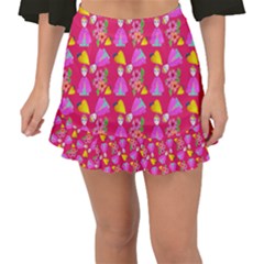 Girl With Hood Cape Heart Lemon Pattern Pink Fishtail Mini Chiffon Skirt by snowwhitegirl