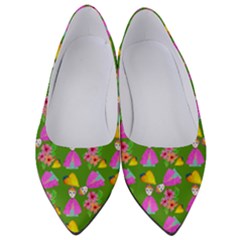 Girl With Hood Cape Heart Lemon Pattern Green Women s Low Heels by snowwhitegirl