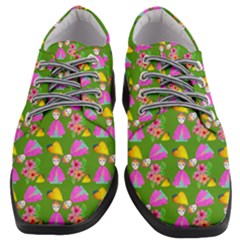 Girl With Hood Cape Heart Lemon Pattern Green Women Heeled Oxford Shoes by snowwhitegirl