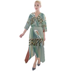 Sherellerippya15 Quarter Sleeve Wrap Front Maxi Dress by SERIPPY