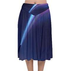 Light Fleeting Man s Sky Magic Velvet Flared Midi Skirt by Mariart