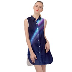 Light Fleeting Man s Sky Magic Sleeveless Shirt Dress by Mariart