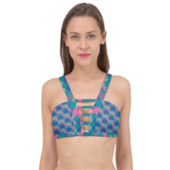 Geo Puzzle Cage Up Bikini Top by tmsartbazaar