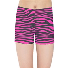 Pink Zebra Kids  Sports Shorts by Angelandspot