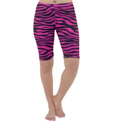 Pink Zebra Cropped Leggings  by Angelandspot