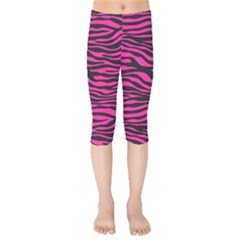 Pink Zebra Kids  Capri Leggings  by Angelandspot