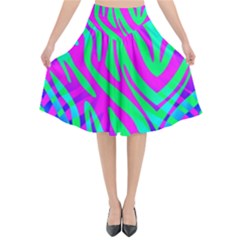 Wild And Crazy Zebra Flared Midi Skirt by Angelandspot