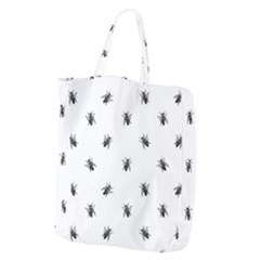 Housefly Drawing Motif Print Pattern Giant Grocery Tote by dflcprintsclothing