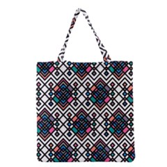 Boho Geometric Grocery Tote Bag by tmsartbazaar