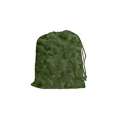 Green Army Camouflage Pattern Drawstring Pouch (small) by SpinnyChairDesigns