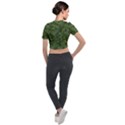 Green Army Camouflage Pattern Short Sleeve Cropped Jacket View2