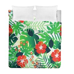 Tropical Leaf Flower Digital Duvet Cover Double Side (full/ Double Size) by Mariart