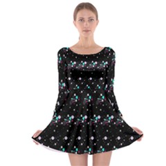 Galaxy Stars Long Sleeve Skater Dress by Sparkle