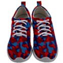 Red and Blue Camouflage Pattern Mens Athletic Shoes View1