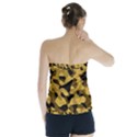 Black Yellow Brown Camouflage Pattern Strapless Top View2