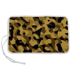 Black Yellow Brown Camouflage Pattern Pen Storage Case (l) by SpinnyChairDesigns