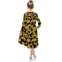 Black Yellow Brown Camouflage Pattern Kids  Midi Sailor Dress View2