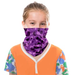 Dark Purple Camouflage Pattern Face Covering Bandana (kids) by SpinnyChairDesigns