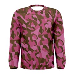 Pink And Brown Camouflage Men s Long Sleeve Tee by SpinnyChairDesigns