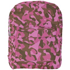 Pink And Brown Camouflage Full Print Backpack by SpinnyChairDesigns