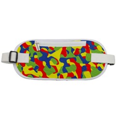 Colorful Rainbow Camouflage Pattern Rounded Waist Pouch by SpinnyChairDesigns