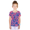 Blue and Pink Camouflage Pattern Kids  One Piece Tee View1