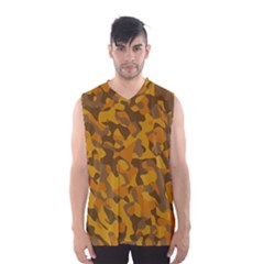 Brown And Orange Camouflage Men s Basketball Tank Top by SpinnyChairDesigns