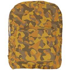 Brown And Orange Camouflage Full Print Backpack by SpinnyChairDesigns