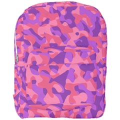 Pink And Purple Camouflage Full Print Backpack by SpinnyChairDesigns