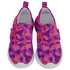 Pink And Purple Camouflage Kids  Velcro No Lace Shoes by SpinnyChairDesigns