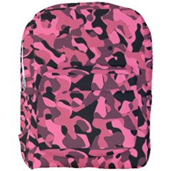 Black And Pink Camouflage Pattern Full Print Backpack by SpinnyChairDesigns