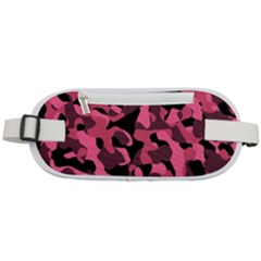 Black And Pink Camouflage Pattern Rounded Waist Pouch by SpinnyChairDesigns