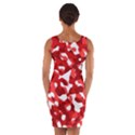 Red and White Camouflage Pattern Wrap Front Bodycon Dress View2