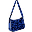 Black and Blue Camouflage Pattern Zip Up Shoulder Bag View1