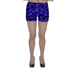 Purple Black Camouflage Pattern Skinny Shorts by SpinnyChairDesigns