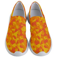 Orange And Yellow Camouflage Pattern Women s Lightweight Slip Ons by SpinnyChairDesigns