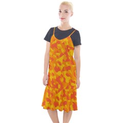 Orange And Yellow Camouflage Pattern Camis Fishtail Dress by SpinnyChairDesigns