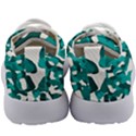 Teal and White Camouflage Pattern Kids Athletic Shoes View4