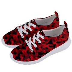 Red And Black Camouflage Pattern Women s Lightweight Sports Shoes by SpinnyChairDesigns